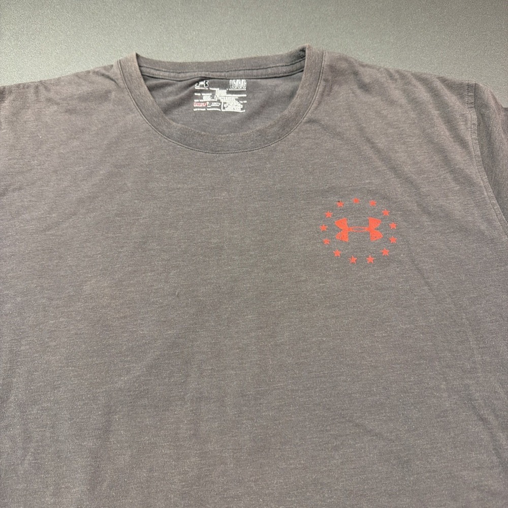 Under‎ Armour T Shirt Mens L Loose Heat Gear Freedom USA Flag Graphic Active O4 - Picture 3 of 9
